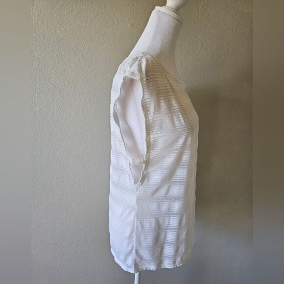 Athleta Sheer White Workout Top Medium - Picture 2 of 7
